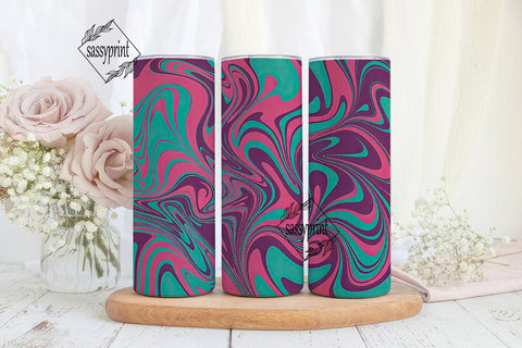 Vibrant Swirl Abstract 20oz Tumbler Wrap Sublimation sassyprint 