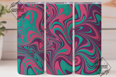 Vibrant Swirl Abstract 20oz Tumbler Wrap Sublimation sassyprint 