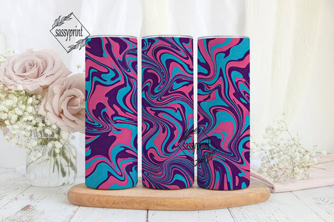 Vibrant Swirl Abstract 20oz Tumbler Wrap Sublimation sassyprint 