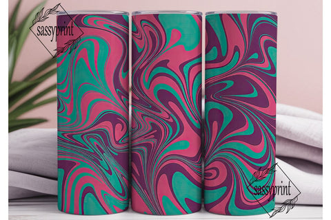 Vibrant Swirl Abstract 20oz Tumbler Wrap Sublimation sassyprint 