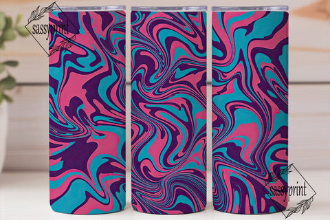 Vibrant Swirl Abstract 20oz Tumbler Wrap Sublimation sassyprint 