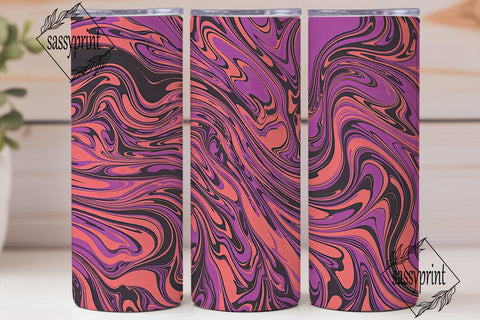 Vibrant Swirl Liquid Art Tumbler Wrap Sublimation sassyprint 
