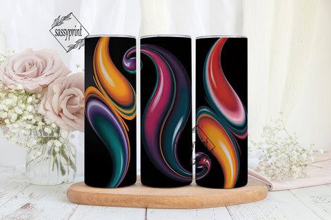 Vibrant Swirls 20oz Tumbler Wrap Sublimation sassyprint 
