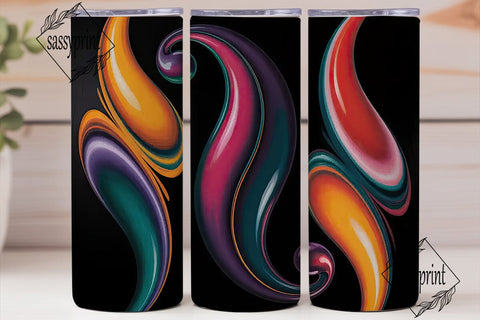 Vibrant Swirls 20oz Tumbler Wrap Sublimation sassyprint 