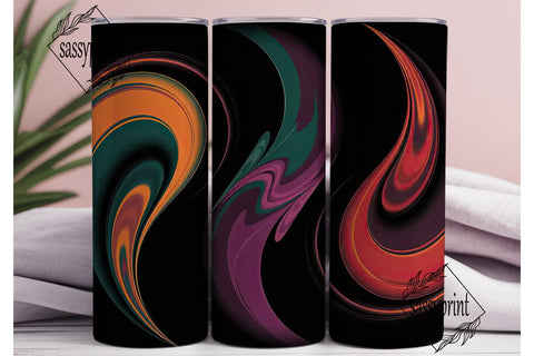 Vibrant Swirls 20oz Tumbler Wrap Sublimation sassyprint 