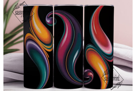 Vibrant Swirls 20oz Tumbler Wrap Sublimation sassyprint 
