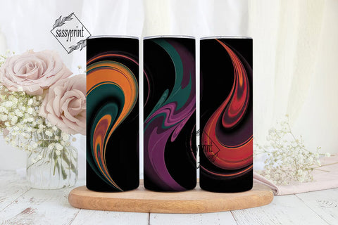 Vibrant Swirls 20oz Tumbler Wrap Sublimation sassyprint 