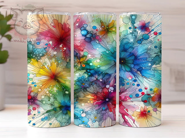 Vibrant Tie Dye Alcohol Ink 20oz Tumbler Png, Straight & Tapered Tumbler Png, Vibrant Tie Dye Tumbler Png, Digital Download PNG Sublimation Lara' s Designs 