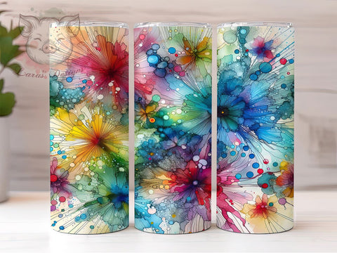 Vibrant Tie Dye Alcohol Ink 20oz Tumbler Png, Straight & Tapered Tumbler Png, Vibrant Tie Dye Tumbler Png, Digital Download PNG Sublimation Lara' s Designs 