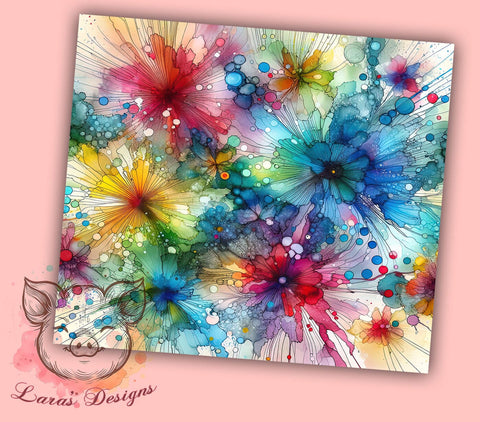 Vibrant Tie Dye Alcohol Ink 20oz Tumbler Png, Straight & Tapered Tumbler Png, Vibrant Tie Dye Tumbler Png, Digital Download PNG Sublimation Lara' s Designs 