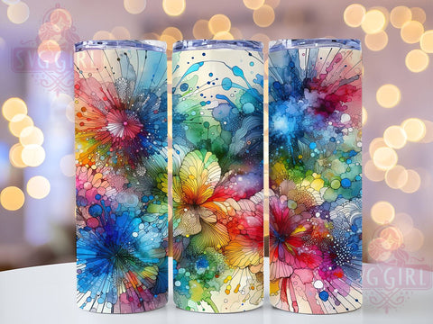 Vibrant Tie Dye Alcohol Ink 20oz Tumbler Wrap Sublimation Design, Straight Tapered Tumbler Wrap, Vibrant Tie Dye Tumbler Png, Instant Digital Download Sublimation SvggirlplusArt 