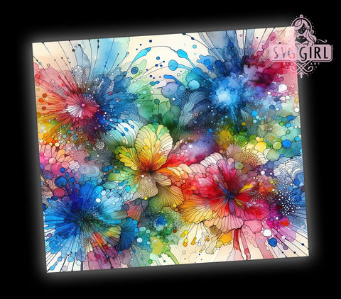 Vibrant Tie Dye Alcohol Ink 20oz Tumbler Wrap Sublimation Design, Straight Tapered Tumbler Wrap, Vibrant Tie Dye Tumbler Png, Instant Digital Download Sublimation SvggirlplusArt 