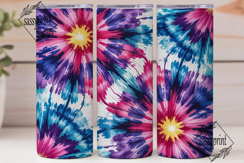 Vibrant Tie Dye Burst 20oz Tumbler Wrap Sublimation sassyprint 