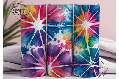 Vibrant Tie Dye Burst 20oz Tumbler Wrap Sublimation sassyprint 