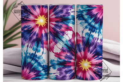 Vibrant Tie Dye Burst 20oz Tumbler Wrap Sublimation sassyprint 