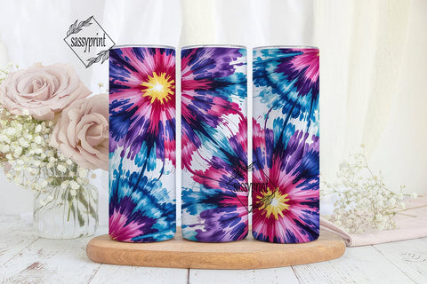 Vibrant Tie Dye Burst 20oz Tumbler Wrap Sublimation sassyprint 
