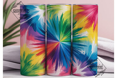 Vibrant Tie Dye Radial Burst Tumbler Sublimation sassyprint 