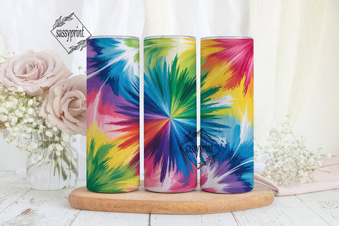 Vibrant Tie Dye Radial Burst Tumbler Sublimation sassyprint 