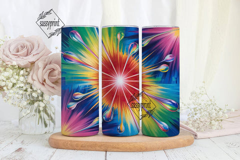 Vibrant Tie Dye Radial Burst Tumbler Sublimation sassyprint 