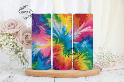 Vibrant Tie Dye Radial Burst Tumbler Sublimation sassyprint 