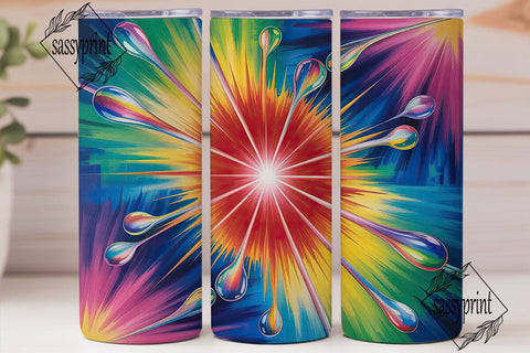 Vibrant Tie Dye Radial Burst Tumbler Sublimation sassyprint 