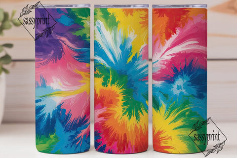 Vibrant Tie Dye Radial Burst Tumbler Sublimation sassyprint 