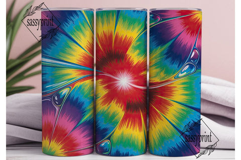 Vibrant Tie Dye Radial Burst Tumbler Sublimation sassyprint 