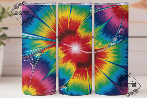 Vibrant Tie Dye Radial Burst Tumbler Sublimation sassyprint 