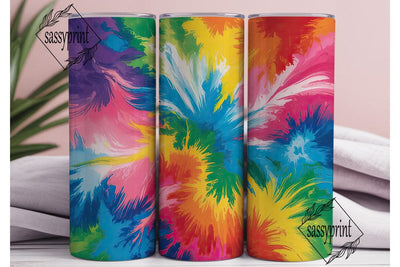 Vibrant Tie Dye Radial Burst Tumbler Sublimation sassyprint 
