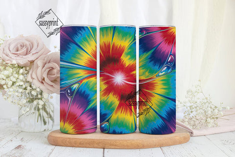 Vibrant Tie Dye Radial Burst Tumbler Sublimation sassyprint 
