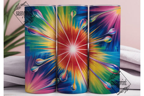Vibrant Tie Dye Radial Burst Tumbler Sublimation sassyprint 