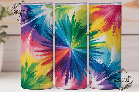 Vibrant Tie Dye Radial Burst Tumbler Sublimation sassyprint 