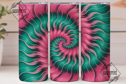 Vibrant Tie Dye Spiral 20oz Tumbler Wrap Sublimation sassyprint 