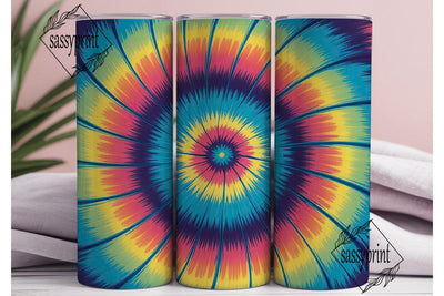 Vibrant Tie Dye Spiral 20oz Tumbler Wrap Sublimation sassyprint 