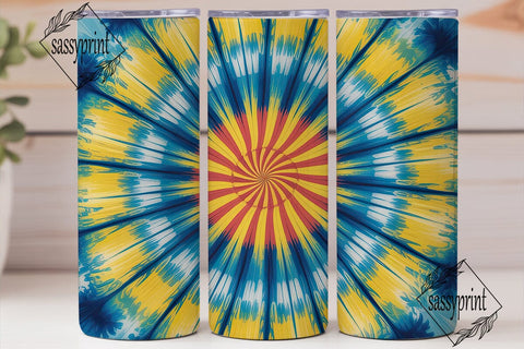 Vibrant Tie Dye Sunburst Tumbler Wrap Sublimation sassyprint 