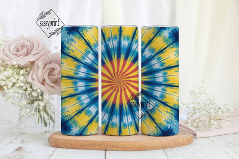 Vibrant Tie Dye Sunburst Tumbler Wrap Sublimation sassyprint 