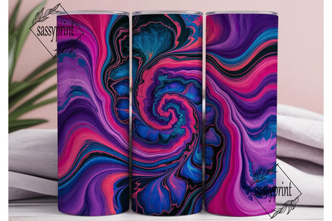 Vibrant Tie Dye Swirl 20oz Tumbler Wrap Sublimation sassyprint 