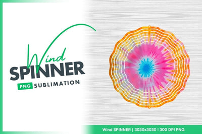 Vibrant Tie Dye Wind Spinner Round Png Sublimation Regulrcrative 
