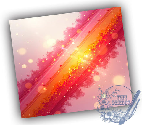 Vibrant Tumbler, Milky Way Design, Sublimation Wrap, 20oz Tumbler, Orange and Pink, Galaxy Print, Colorful Tumbler Sublimation ToriDesigns 