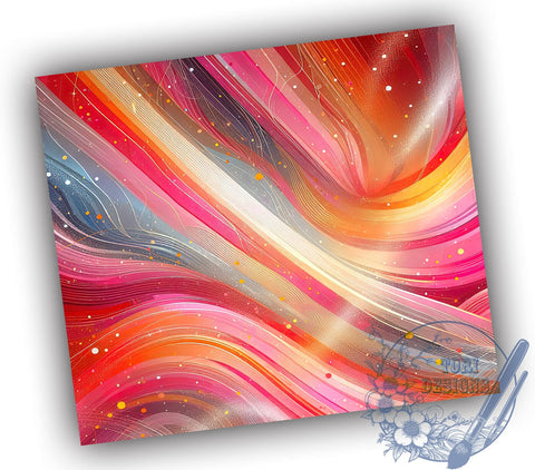 Vibrant Tumbler, Milky Way Design, Sublimation Wrap, 20oz Tumbler, Orange and Pink, Galaxy Print, Colorful Tumbler Sublimation ToriDesigns 