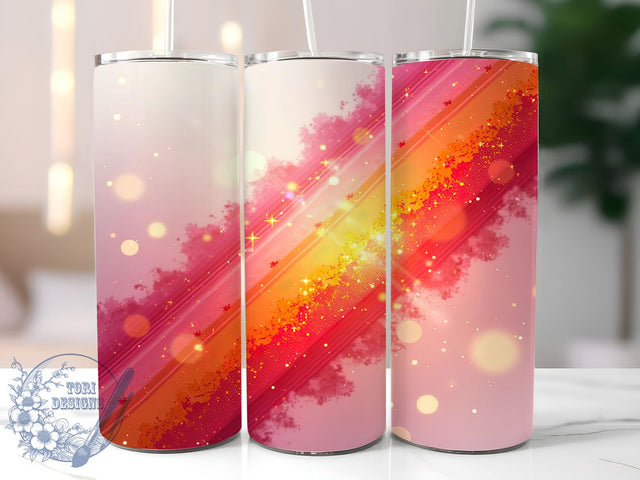 Vibrant Tumbler, Milky Way Design, Sublimation Wrap, 20oz Tumbler, Orange and Pink, Galaxy Print, Colorful Tumbler Sublimation ToriDesigns 