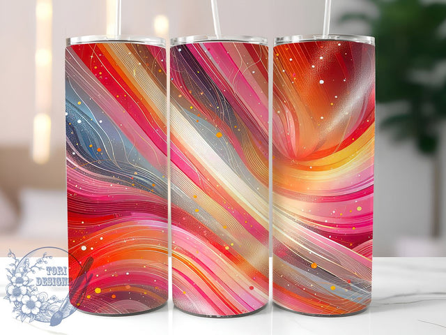 Vibrant Tumbler, Milky Way Design, Sublimation Wrap, 20oz Tumbler, Orange and Pink, Galaxy Print, Colorful Tumbler Sublimation ToriDesigns 