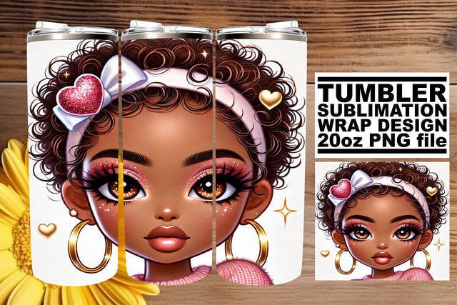 Vibrant tumbler wrap, designed for stunning prints! , Love Girl Sublimation afrosvg 