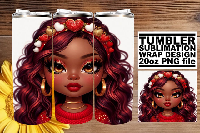 Vibrant tumbler wrap, great for all your design projects! , Love Girl Sublimation afrosvg 