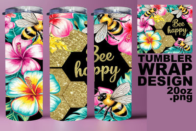 Vibrant tumbler wrap, perfect for creative projects! , Bee Sublimation HoodArtCraft 