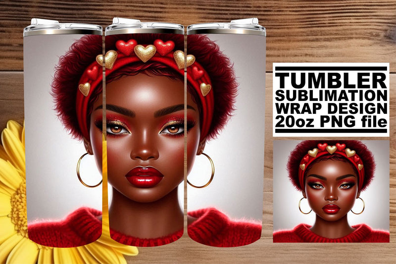 Vibrant tumbler wrap, perfect for every occasion! , Love Girl Sublimation afrosvg 