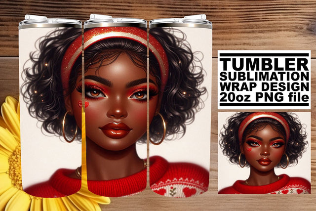 Vibrant tumbler wrap, perfect for your creative journey! , Love Girl Sublimation afrosvg 