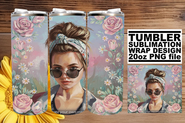 Vibrant tumbler wrap, perfect for your creative journey! , Woman Sublimation afrosvg 