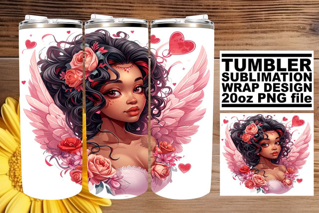 Vibrant Valentine's Day Art on Sublimation Tumblers Sublimation afrosvg 