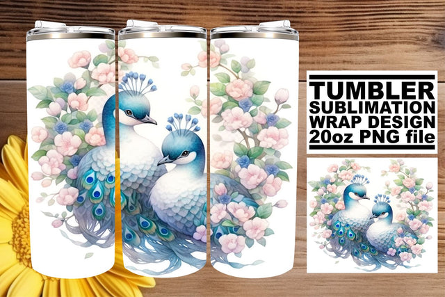 Vibrant Watercolor Bird Tumbler Wrap Sublimation afrosvg 